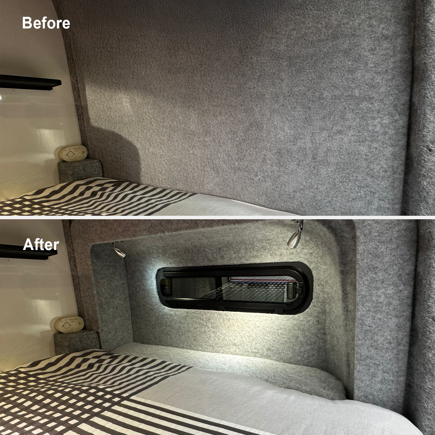 Sprinter side pod sliding windows